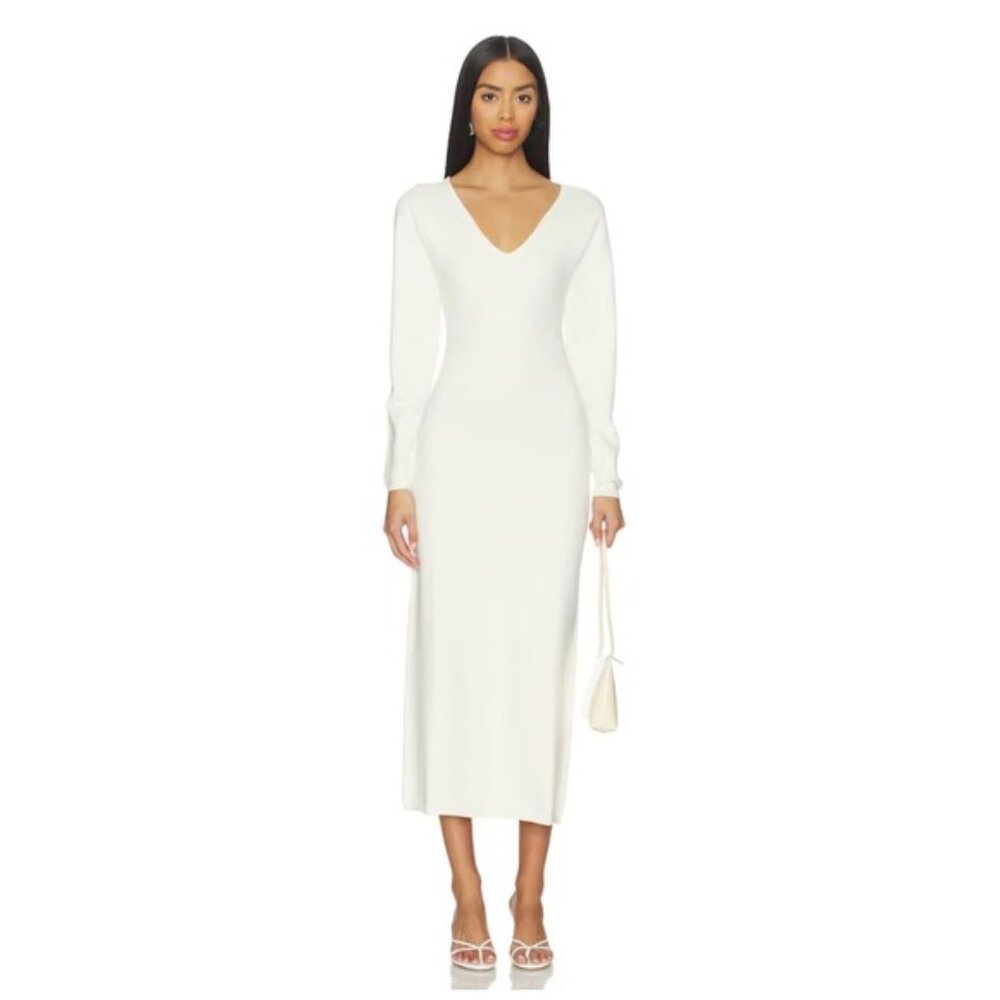 L'Academie by Marianna Yaslin Midi Dress in Ivory Size Small NWT
